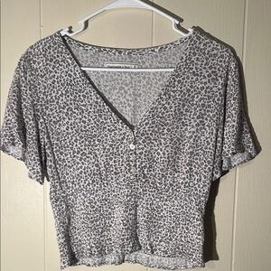 Abercrombie & Fitch Leopard Print Button-Up Top Size S